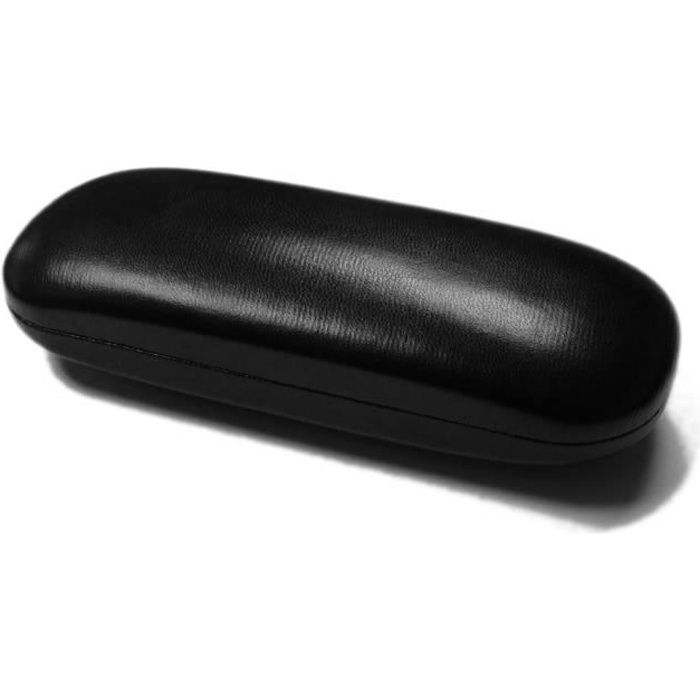 TRIXES Etui Noir en Simili Cuir pour Lunettes à Cadres Petits ou Moyens