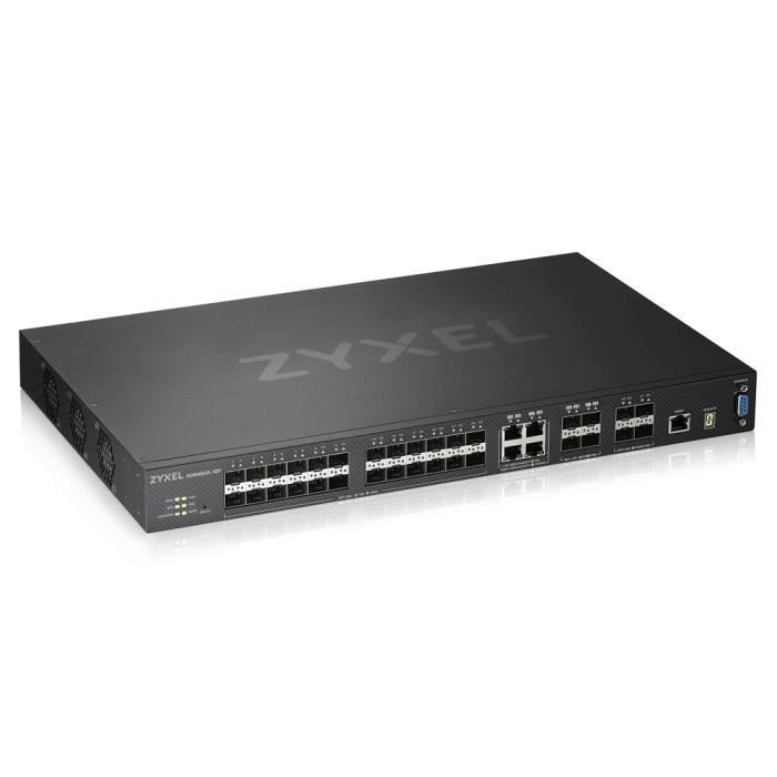 ZyXEL XGS4600-32F L3 Managed Switch 24 port Gig SFP 4 dual pers. and 4x 10G SFP+ stackable dual PSU (XGS4600-32F-ZZ0102)
