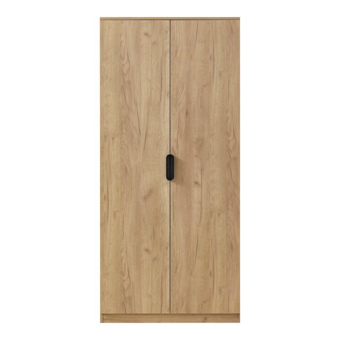 Armoire de chambre garde-robe moderne meuble de rangement intemporel 1 penderie et 1Étagère MDF 176 Armoire de chambre garde-robe moderne meuble de rangement intemporel 1 penderie et 1Étagère MDF 176