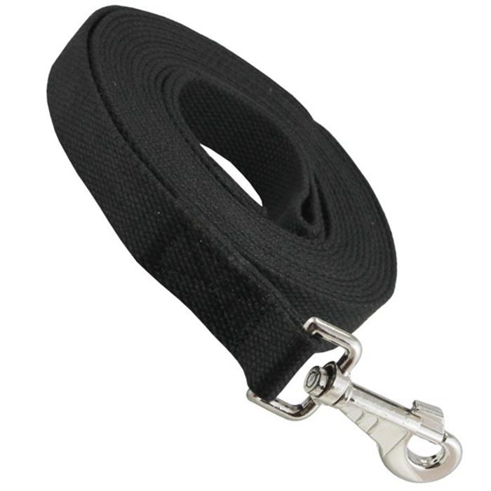 Meilleurs prix pour Laisse pour chien en toile de coton de 2,5 cm de large, 4,5 m de long pour l'entraînement, bouton-pression pivotant, noir