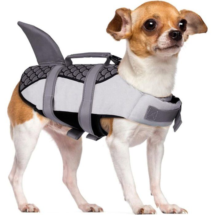 Comparer les prix de Gilet de Sauvetage pour Chien Requin Flottation avec Poigne Rflchissante pour Petit et Grand Chien Gris PZCC