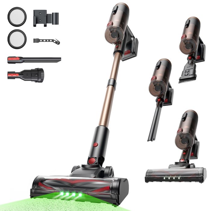 PROSCENIC Aspirateur balai sans fil PO11 Ultra - 55 kPa - 55 min autonomie - Brosse anti emmêlement - Debout autonome - léger