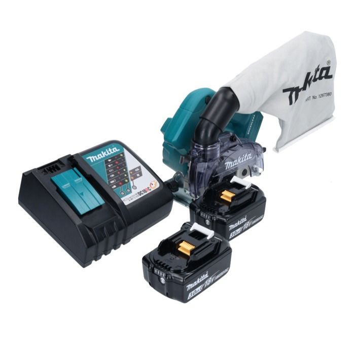 Makita DCC500RF Scie circulaire sans fil 125mm Brushless 18V + 2x Batteries 3 0Ah + Chargeur - vue 2