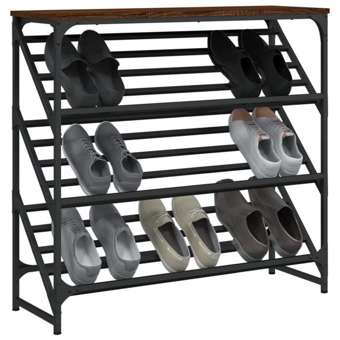 RemiseArmoire/meuble à chaussures Étagère à chaussures Chêne marron 90 x 30 x 85 cm - bois dingénierie JILIMAISON2025 65980255