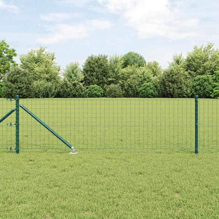 vidaXL Poteaux de clôture avec pointe 13 pcs Ø32 mm 120 cm en acier galvanisé 42004241