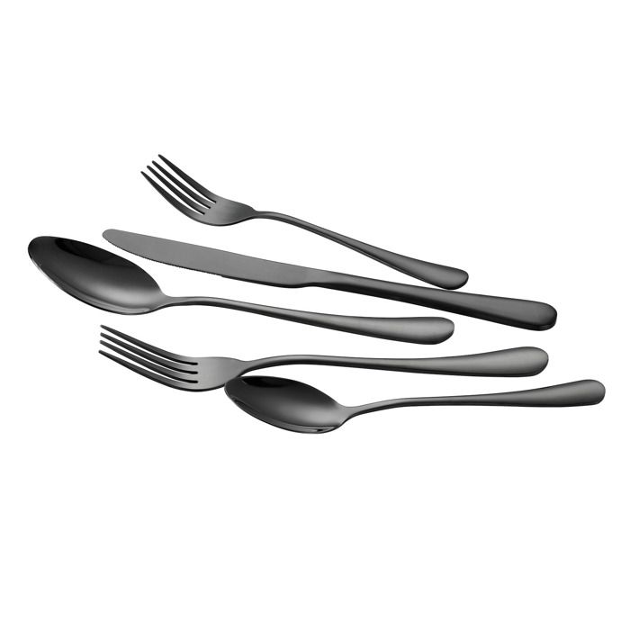 Ménagère 30 pièces - DUOKU - 1010-30P-B - Acier inoxydable - Finition miroir - Compatible lave-vaisselle