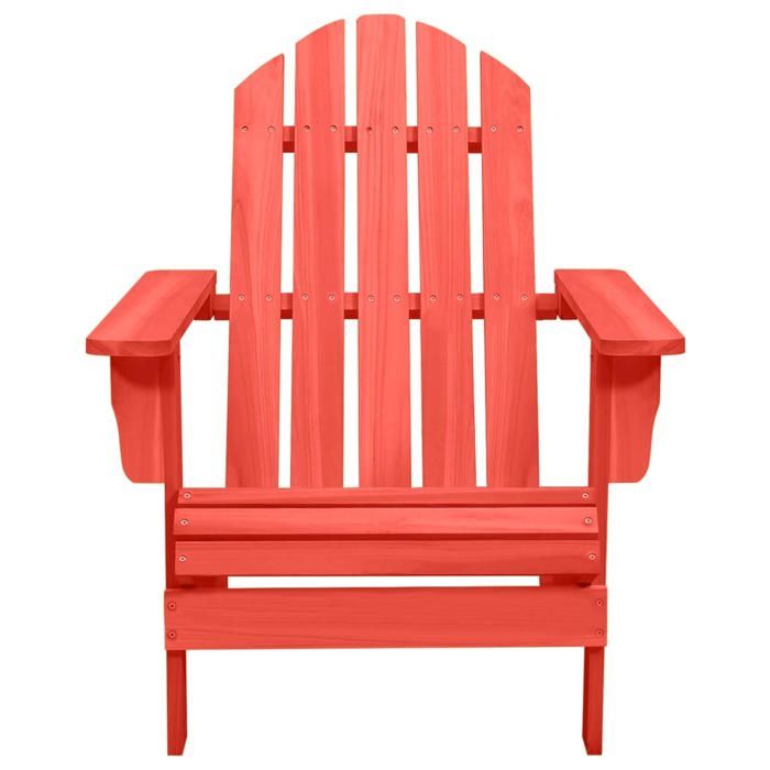 NEW 2025 Fauteuil de jardin - GKO - Anti-UV - Adirondack bois de sapin massif rouge - size:69 5x86 5x89 5 cm @@4032