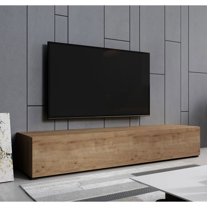 Design Ameublement - Meuble TV AITANA M2 Sur pieds - Chêne - 180x32x40cm Design Ameublement - Meuble TV AITANA M2 Sur pieds - Chêne - 180x32x40cm