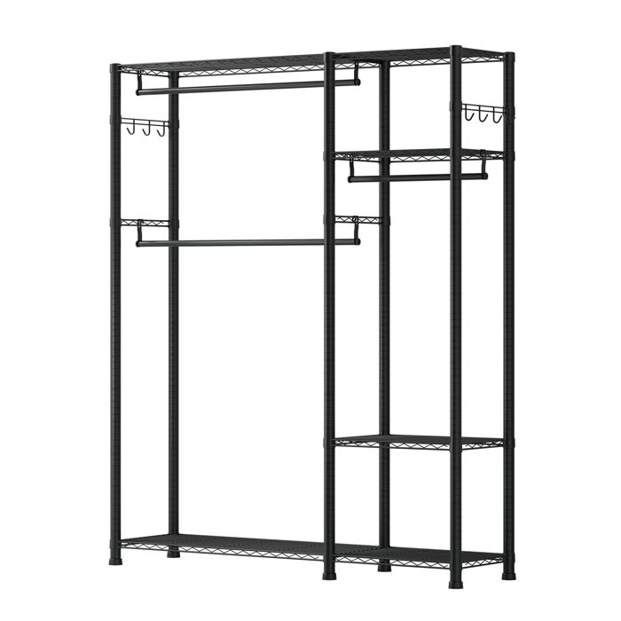 Portant à Vêtements - DUOKU - SHSS11442192-2XM4B - Acier au Carbone - 6 Étagères Ajustables - Charge 363 kg