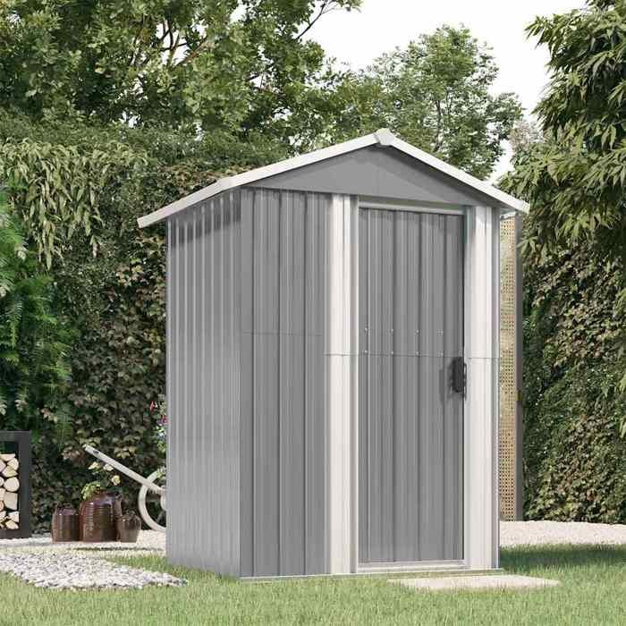 SALE 2024 Abri de jardin JMS - Armoire extérieur Abri de jardin Gris 126x975x177cm Acier galvanisé ABHT 6519985