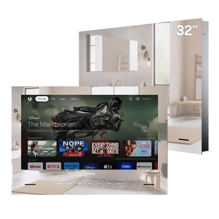 TV encastrable SYLVOX TV Miroir 32 (81 cm) 1080p Full HD IP65 étanche