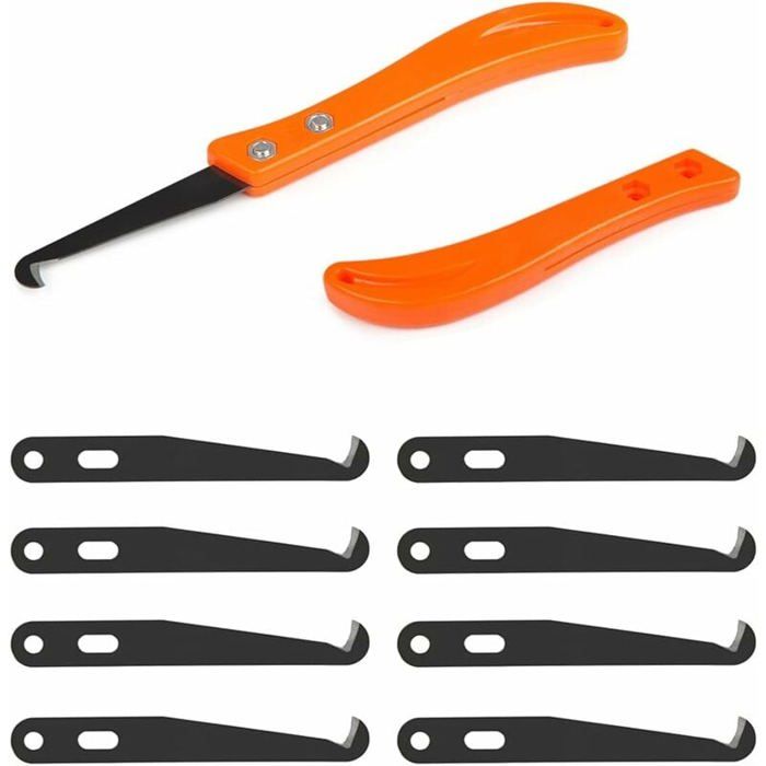 Kit nettoyage joints carrelage - PZCC - Pack 2 - 10 lames remplaçables - Tête acier & poignée nylon - Poignée anti-glisse