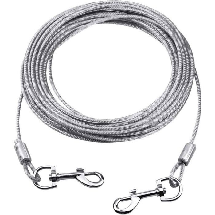 Câble dattache pour Chiens jusquà 80 kg 10M (Blanc) Animaux de Compagnie Plomb pour Chiens de Petite Moyenne ou Grande Taille