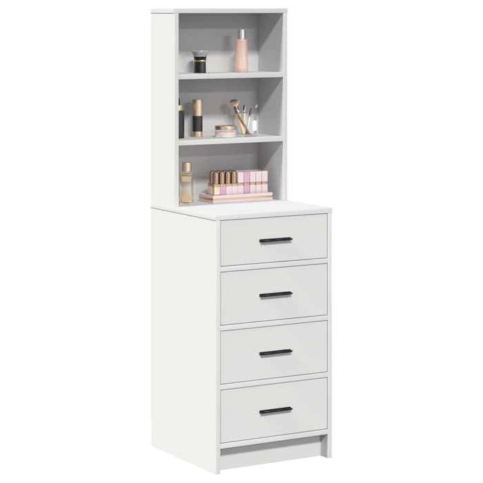 Haut armoire en bois dingénierie - vidaXL - Blanc - 40x41x135 cm - 4 tiroirs - Poids maximal 60 kg - Assemblage requis