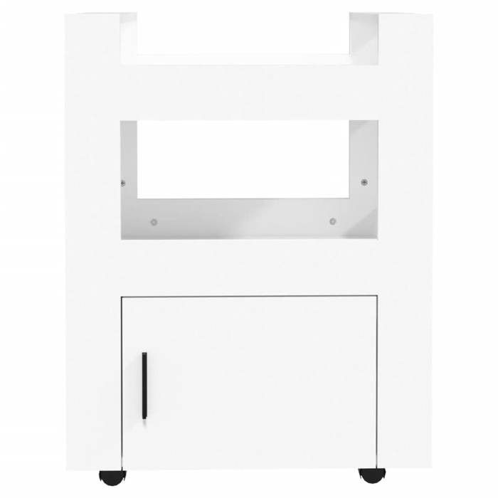 Soldes Printemps Chariot de cuisine - BURKE - Desserte cuisine - Blanc 60x45x80 cm Bois dingénierie DD140