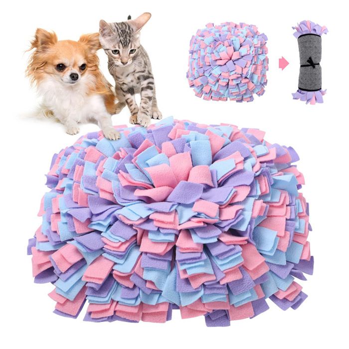 Tapis de fouille pour animaux - Phoesky - 60x60 cm - Purple+Pink+Blue - Lavable - Convient aux chiens - Polaire