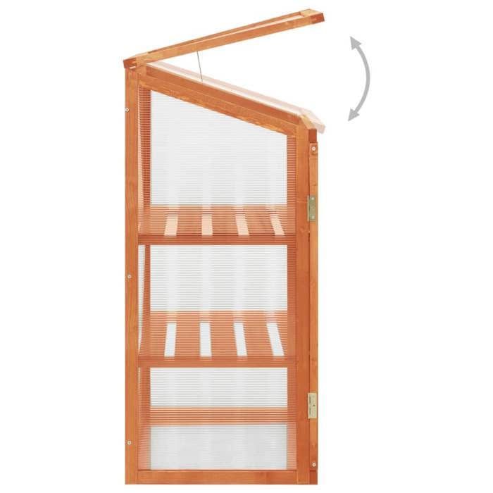 Serre en bois de sapin - MEUBLECHIC - 60x45x100 cm - 2 étagères - Bois de sapin massif - Panneaux PC