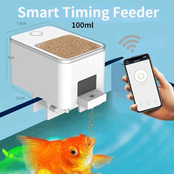 Mangeoire automatique pour poissons - PZCC - WiFi intégré - Minuterie intelligente - Matériau ABS durable