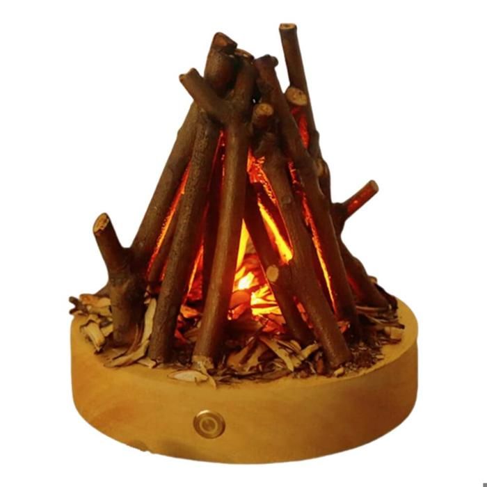 Veilleuse feu de camp factice rechargeable USB 3 lampes à flamme sans flamme avec bruit blanc