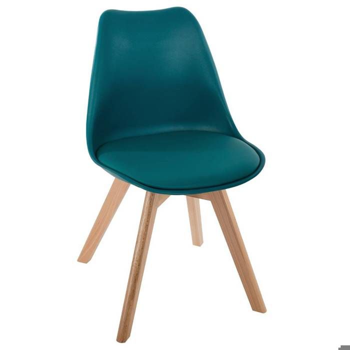 Chaise Baya pieds hêtre bleu canard - Atmosphera Créateur dintérieur Chaise Baya pieds hêtre bleu canard - Atmosphera Créateur dintérieur