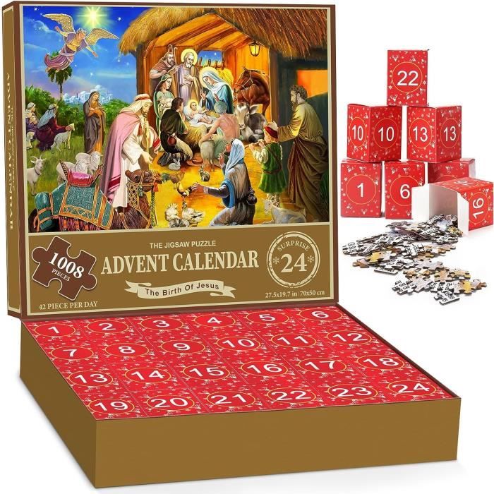 Calendrier De Lavent 2025 Puzzle,24 Jours Calendrier De