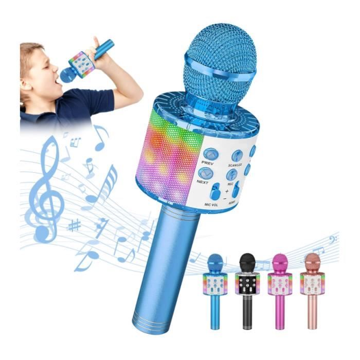 Microphone sans Fil Karaoké, Micro Karaoke Enfant avec Lumières LED de  Danse, Micro Karaoké Bluetooth, Microphone Micro - Cdiscount Jeux - Jouets