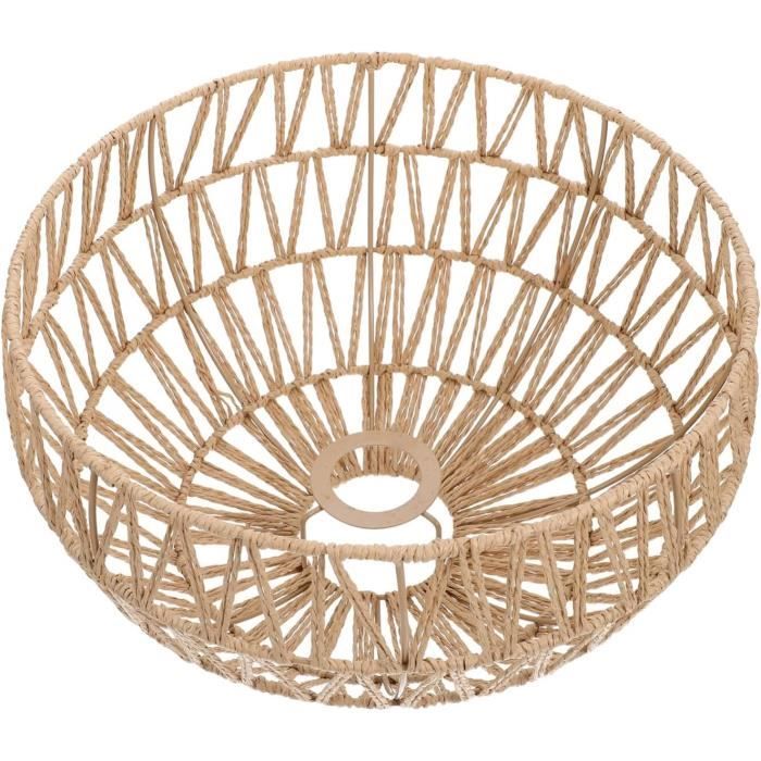 Abat-jour Rotin Forme Boule - Suspension Ou Table - Décoration Naturelle - Taille 15 Cm