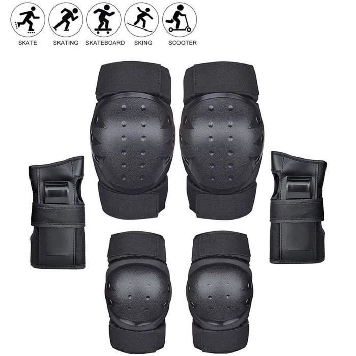 Kit De Protections 6-en-1 Alleshelfer – Genouillères, Coudières, Protège-poignets Adultes, Pour Roller, Skate, BMX