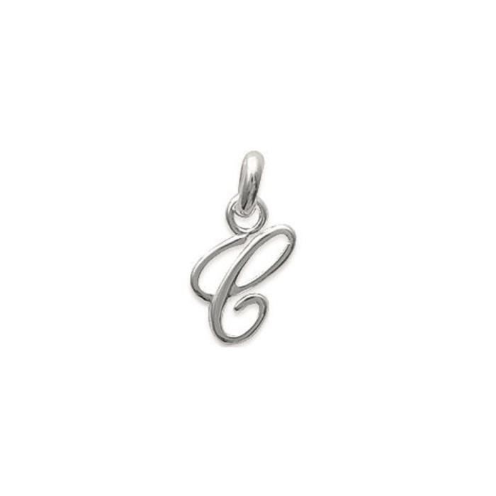 Pendentif alphabet lettre C argent 925°°° garanti sans nickel