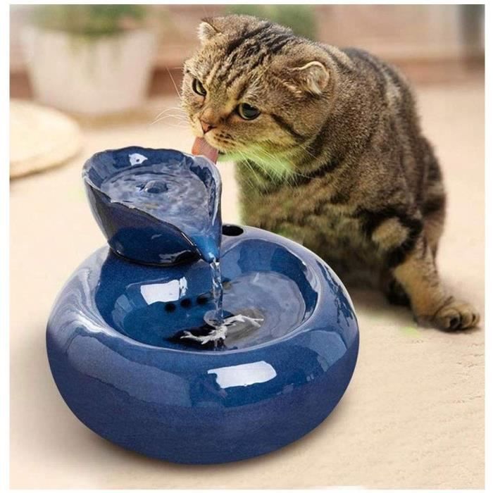 Portable Distributeur D Eau Pour Animaux De Compagnie Pour Chat En Ceramique Fontaine D Eau Pour Chat A Boire 1 3 L Blue Cdiscount Electromenager