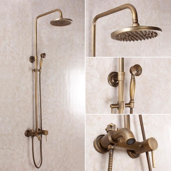 Salle De Bains Set De Douche Ronde Cuivre Douche Mode Antique