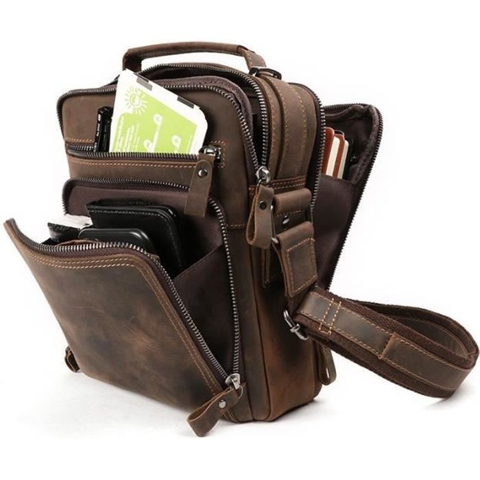 Sacoche Homme Sac bandouli re en cuir haut de gamme de grande