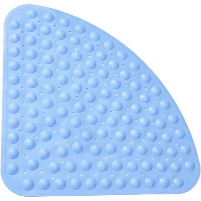 Tapis De Douche Triangle Antidérapant - PVC Transparent - Trou Drainage & Ventouses - Anti-moisissure - Petit Modèle
