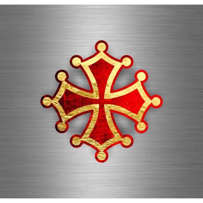Autocollant sticker drapeau croix occitan r5