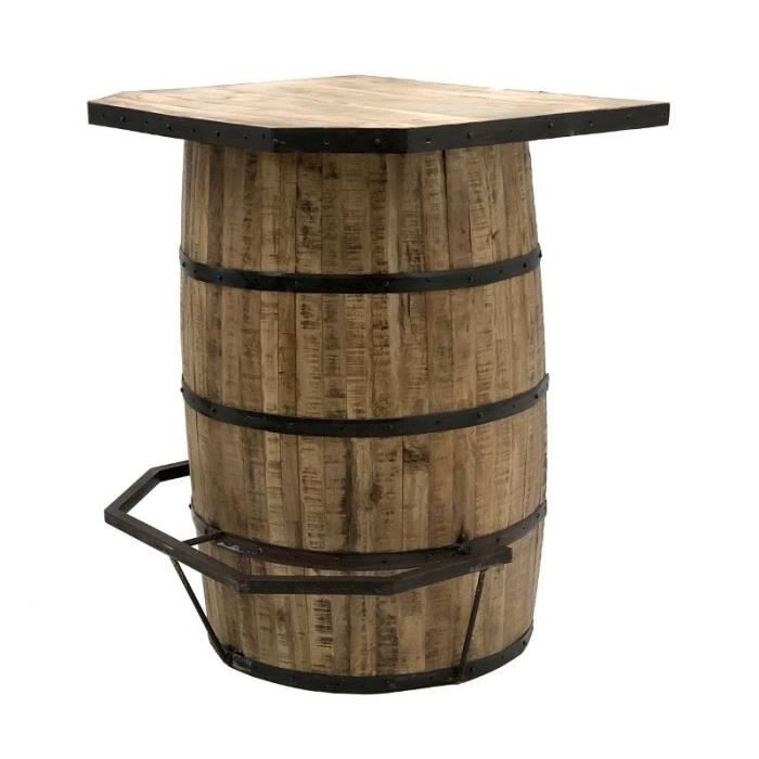 style ancien bar tonneau fut a vin bois fer 90 50 cm x 100 cm 14318 bar cdiscount maison
