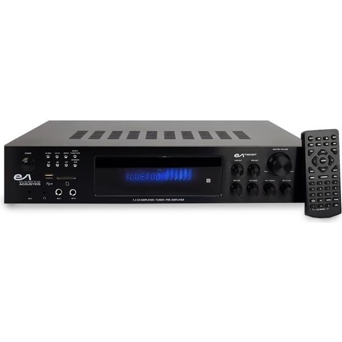 Amplificateur Hifi - Evidence Acoustics EA-7360-BT - Karaoke 5.2 / USB SD BT FM - 4 x75W + 3 x20W