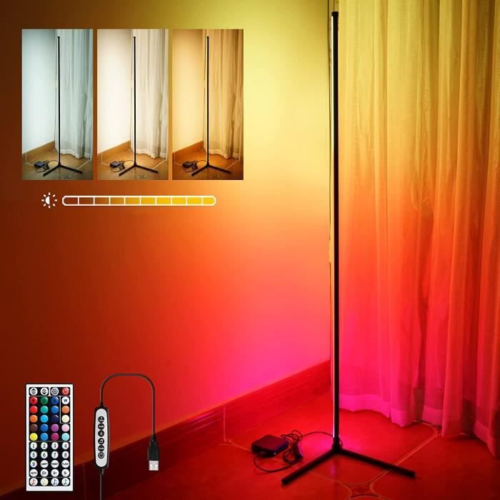 Lampadaire LED RGB Intelligent - 16 Millions De Couleurs, Synchronisation Musique - Télécommande Et Appli - 8