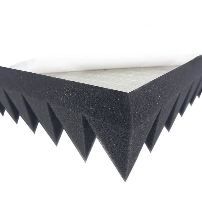 mousse acoustique pyramidale en mousse self adhesive tapis isolants acoustiques pour une isolation acoustique efficace 100x50x7 cm cdiscount tv son photo