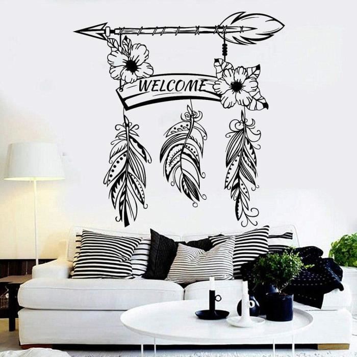 Lot De 3 Stickers Muraux 3D Plantes En Pot 20x40 Cm Avec Grattoir - Décoration Salon Naturelle