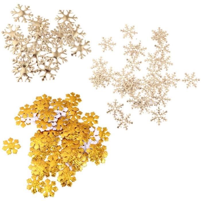 Table de Noël Xmas Fête Confettis or flocon de neige Décorations Paillettes de grandes