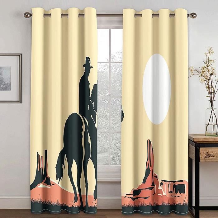 Rideau Thème Équestre - Cheval - Décoration Fenêtre - Amoureux Animaux - Sarcasm & Co