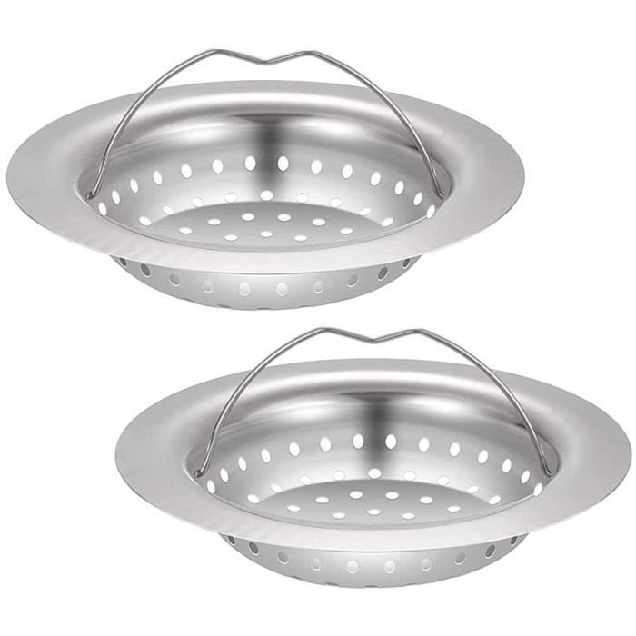 Realure Lot De Filtre Evier Cuisine Avec Filtre Lavabo Salle De Bain, Filtre évier Cuisine, Filtre Cheveux Douche, Grille Evier Cuisine, Protege Evier Cuisine, Filtre à Lavabo, Métal (6, Silver