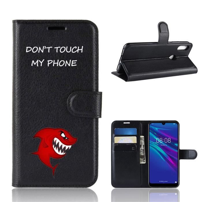 Coque Pour Huawei Y6 2019/Honor 8A 6.09 Vin rouge Portefeuille étui à Coque Pour Huawei Y6 2019/Honor 8A 6.09 Vin rouge Portefeuille étui à