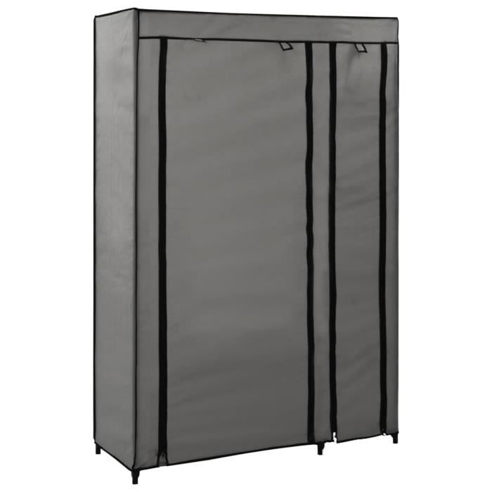 Armoire Penderie Mobile Chêne Sonoma 80x40x110 Cm - Avec Roulettes, 3 étagères Latérales - Pour Chambre, Salon, Rangement Vêtements, Facile à Monter - 4