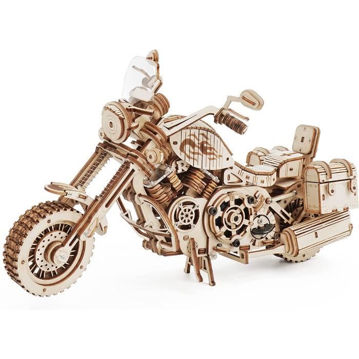 ROBOTIME LK504 3D Motocyclette Puzzle Maquette en bois Modèles Kits à Construire Casse Tete Adultes DIY Échelle Modèle Mécanique Construction De Modèles Cadeau D'anniversaire 