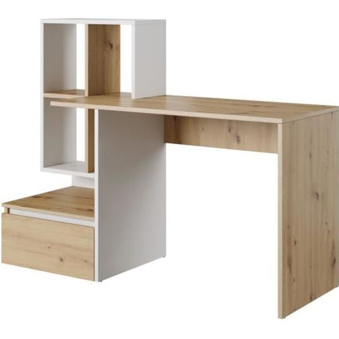 E Com Table Bureau Ares 145 Cm Chene Artisan Blanc Achat Vente Bureau E Com Table Bureau Soldes Sur Cdiscount Des Le 20 Janvier Cdiscount