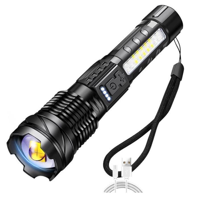 Lampe de poche LED rechargeable, lampe de poche haute luminosité, lampe de  poche étanche zoomable ultra lumineuse avec 5[S184] - Cdiscount Bricolage