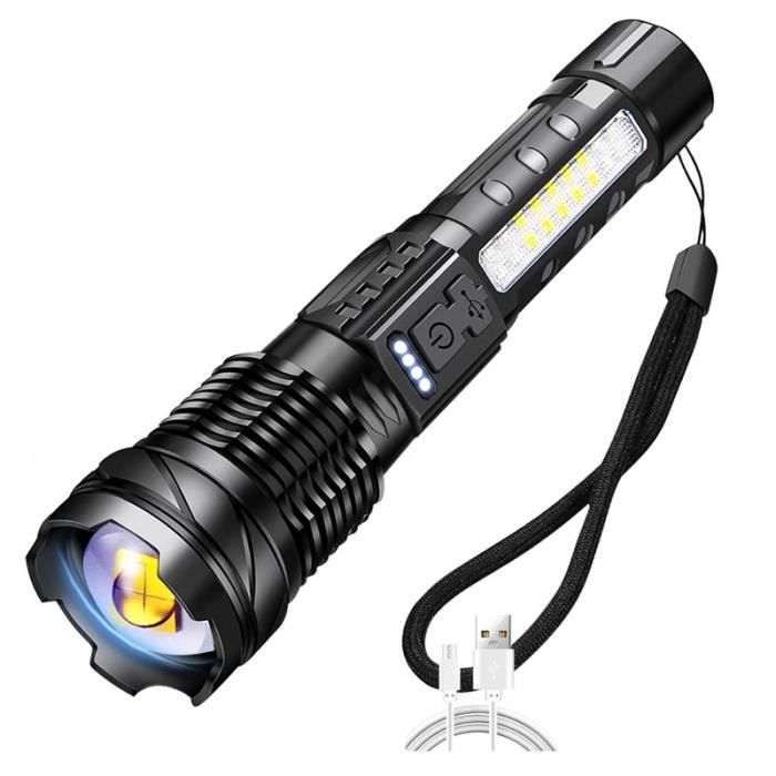 Lampe de poche - Laser blanc - Haute puissance - Rechargeable USB - Zoom tactique