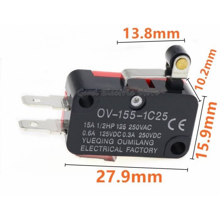 Micro-interrupteur Fin De Course EF83161.3 – 16A 250V, Compact, Pour Machines Industrielles Et Automatismes