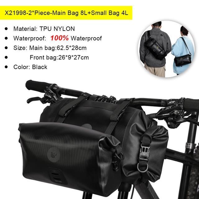 Sacoche De Guidon WEST BIKING 2,5L étanche - Noir - Pour Vélo Route/VTT - NEUVE